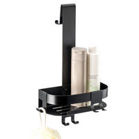 DUSCHABLAGE für Glasduschwand, Edelstahl schwarz - Schwarz, Metall (23/67.5/10.5cm) - eluno