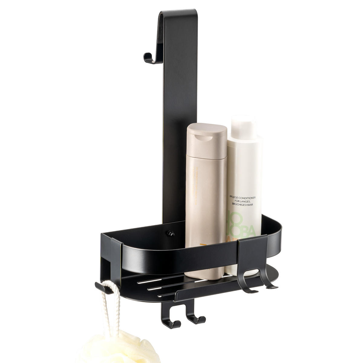 DUSCHABLAGE für Glasduschwand, Edelstahl schwarz - Schwarz, Metall (23/67.5/10.5cm) - eluno