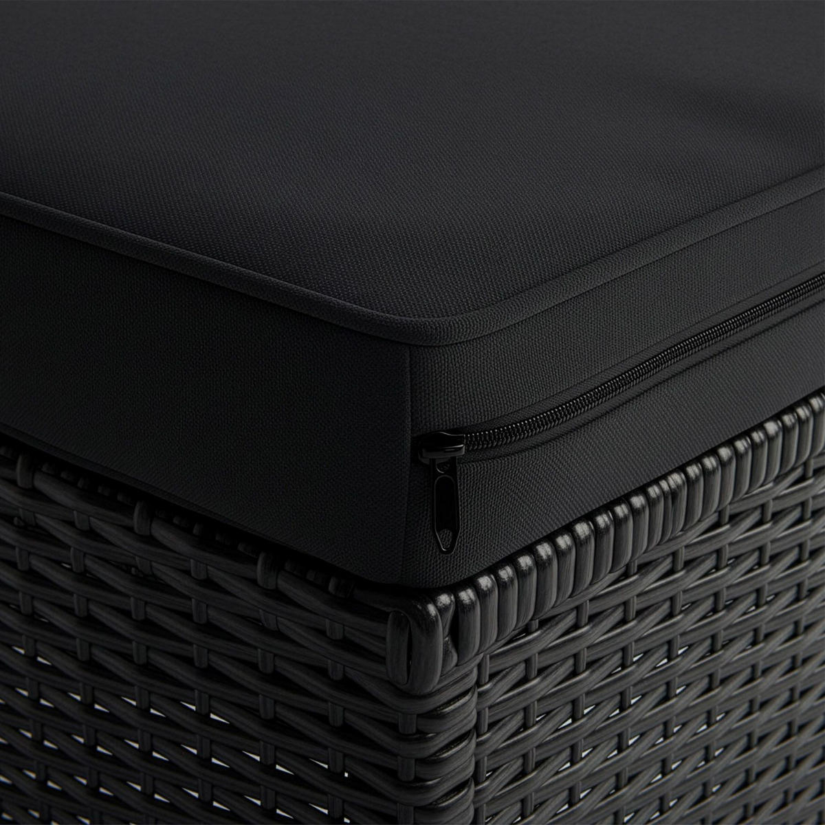 LOUNGEGARNITUR Manacor schwarz, dunkelgrau inkl. Abdeckung - Dunkelgrau, Kunststoff/Metall - Juskys