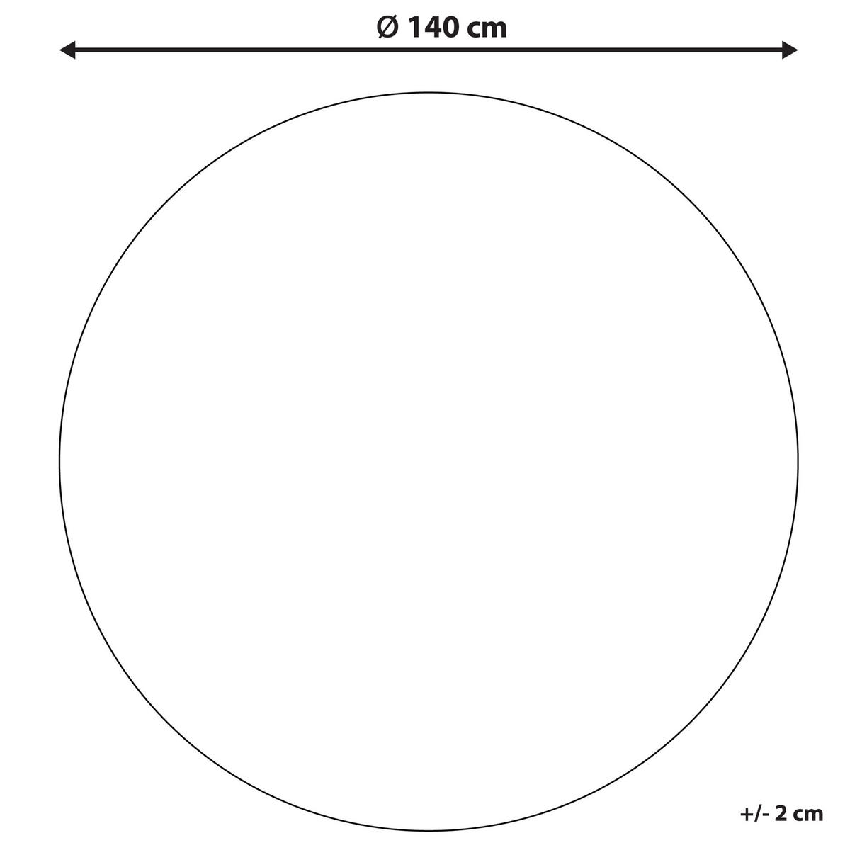 KURZFLOR-TEPPICH Zeytin 140/140 cm - Pink, Fell (140/140cm) - Beliani