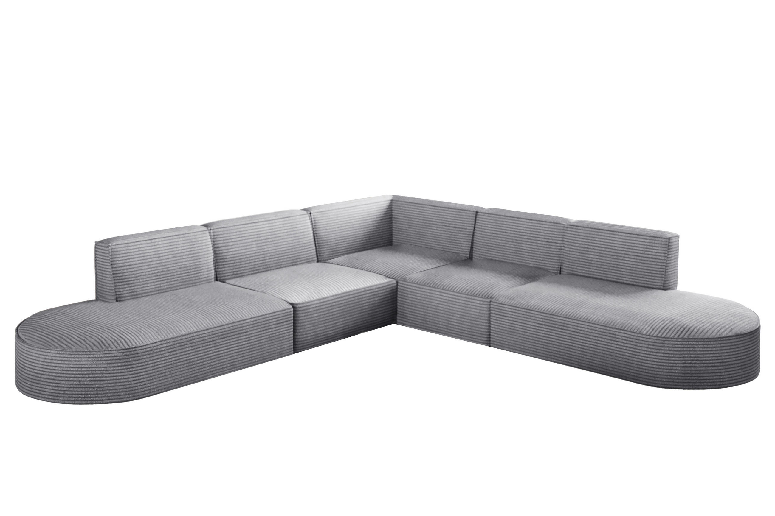 ECKSOFA Designer Corner MODENA stoff Poso, viele Farben Hellgrau - Hellgrau, Holzwerkstoff (285/285cm) - Kaiser Möbel