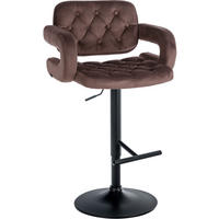 BARHOCKER Samt braun - Schwarz/Braun, Textil (62/103/55cm) - CLP