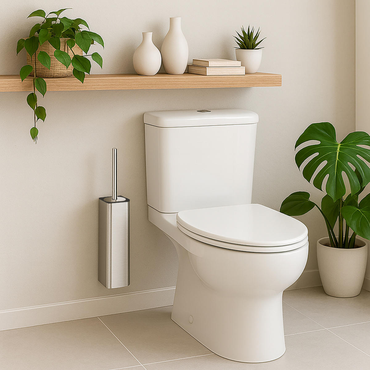 TOILETTENBÜRSTE - Silberfarben, Kunststoff/Metall (9.5/36.5/10.5cm) - Relaxdays