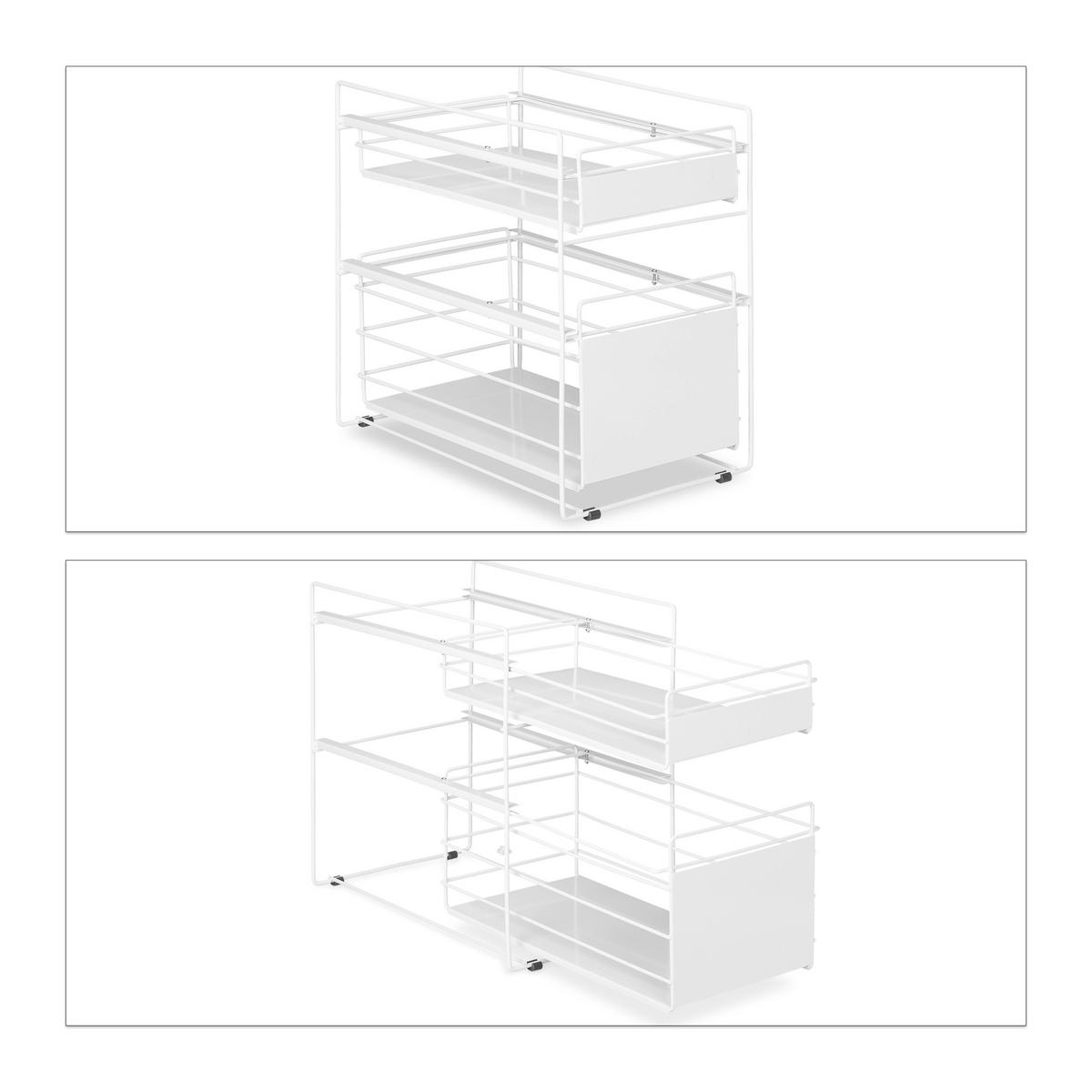 SCHUBLADENREGAL - Weiß, Metall (25/39.5/40.5cm) - Relaxdays