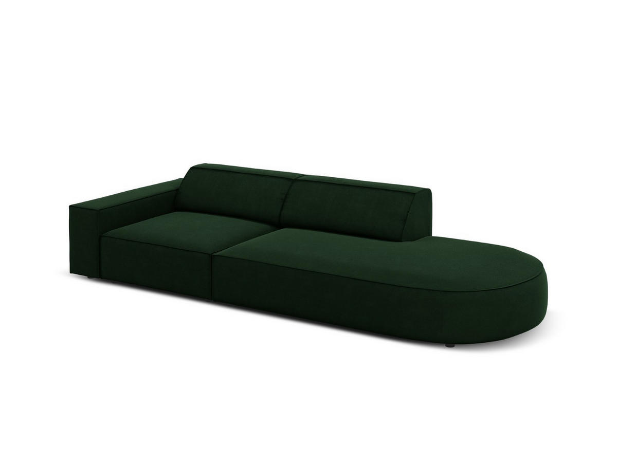 RECHTES-SOFA Jodie aus Samt flaschengrün 3 Sitzplätze - Dunkelgrün, Textil (102/70/262cm) - Micadoni