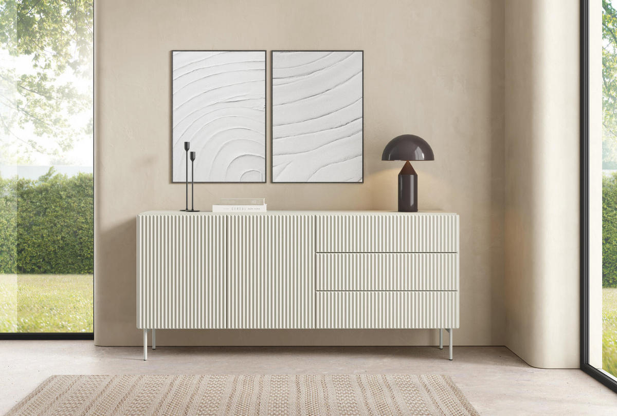 SIDEBOARD MUTI Beige 177x40x81 cm - Beige, Holzwerkstoff (177/81/40cm) - FURNLUX