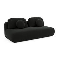 SCHLAFSOFA OTO, Sofa mit Schlaffunktion und Bettkasten, Farbe: Schwarz, Velourstoff - Schwarz, Textil (206/90/92cm) - Sepro Meble