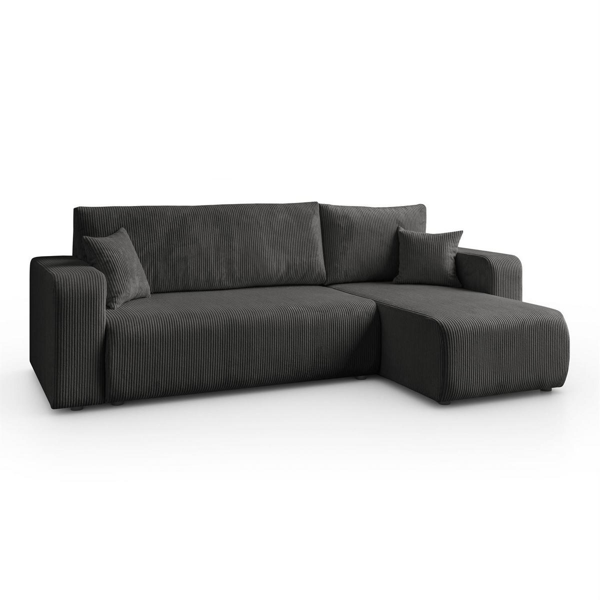 Ecksofa PRESTIGE L, Poso 34 - Dunkelgrau, Textil (247/143cm) - Lookway