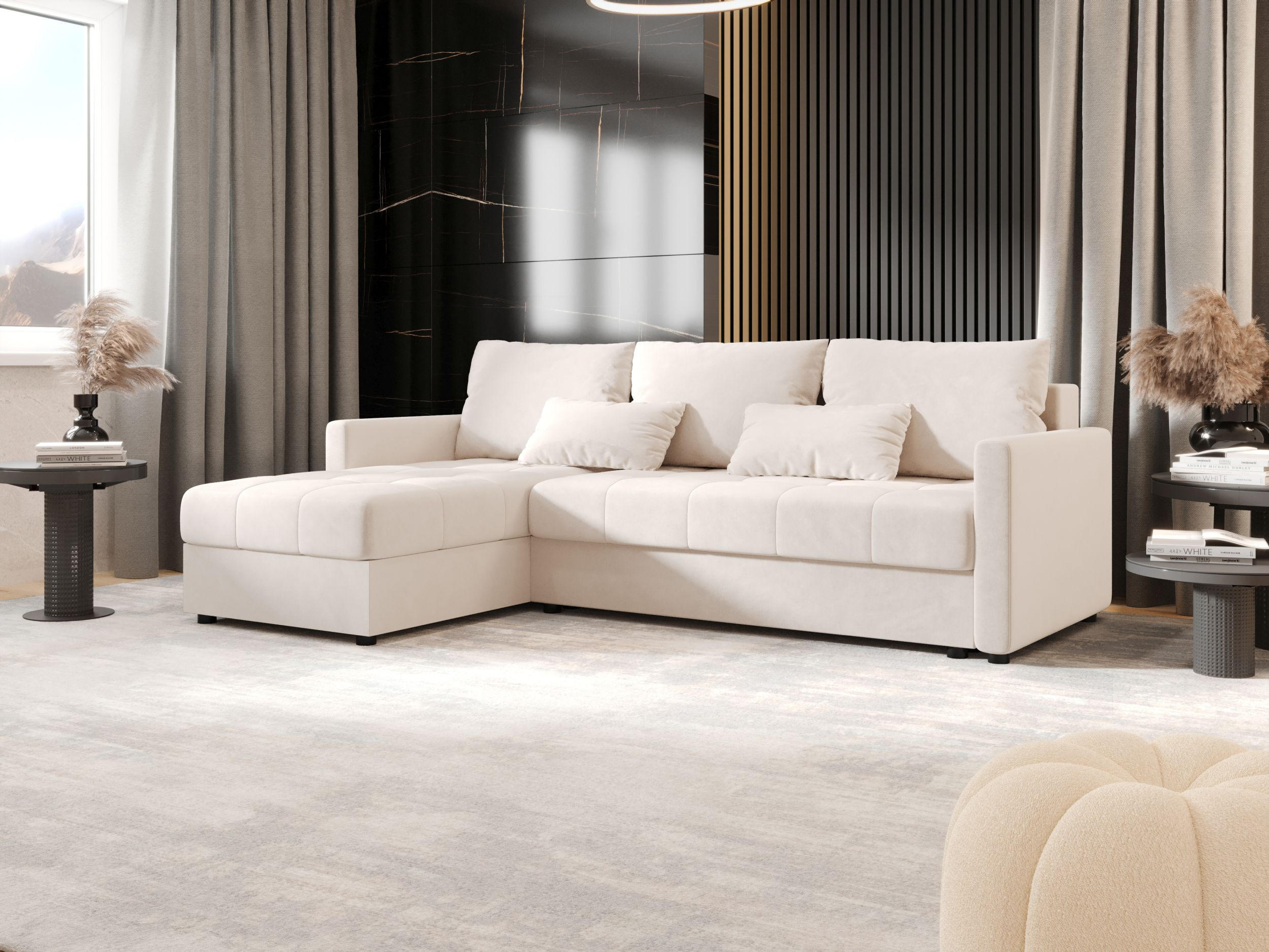 ECKSOFA MOS L BIS Itaka 16 Links mit Schlaffunktion - Beige, Textil (220/143cm) - Bedante