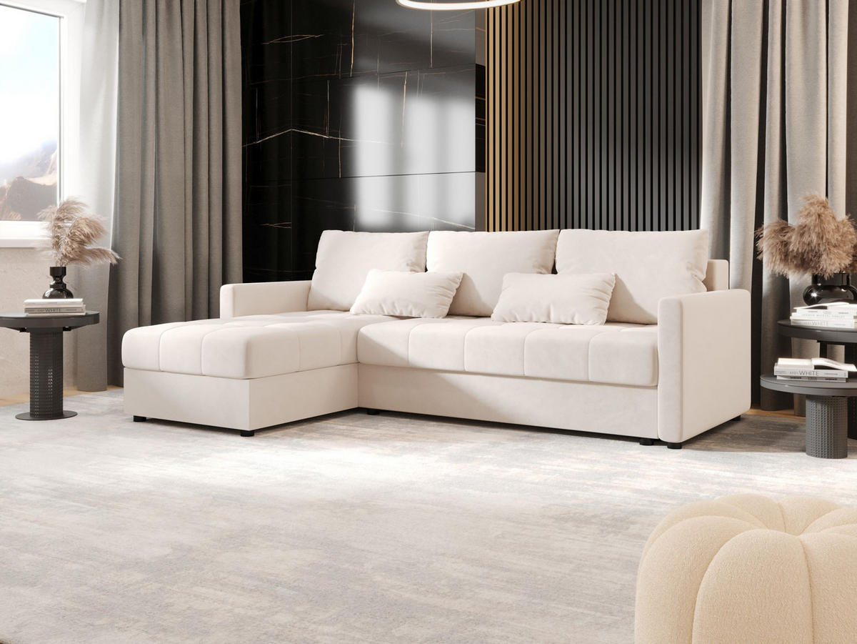 ECKSOFA MOS L BIS Itaka 16 Links mit Schlaffunktion - Beige, Textil (220/143cm) - Bedante