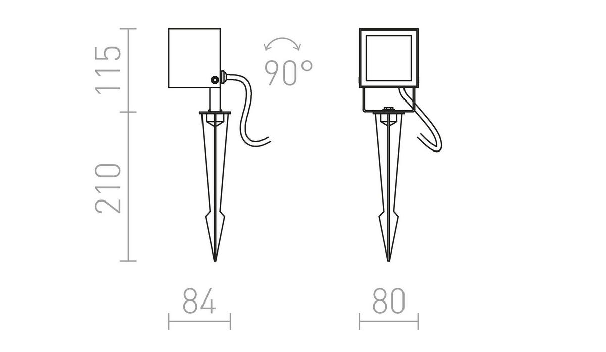 AUSSENLEUCHTE BORA Anthrazitgrau 6 W IP54 - Grau, Metall (7/8/32.5cm) - Rendl
