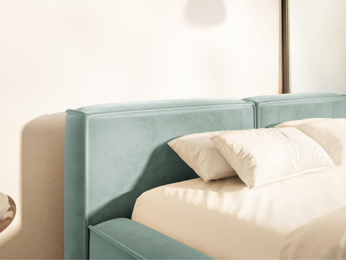 POLSTERBETT Tilves Slim Salbeigrün 160x200 cm - Schwarz/Hellgrün, Kunststoff/Textil (160/200cm) - Selsey