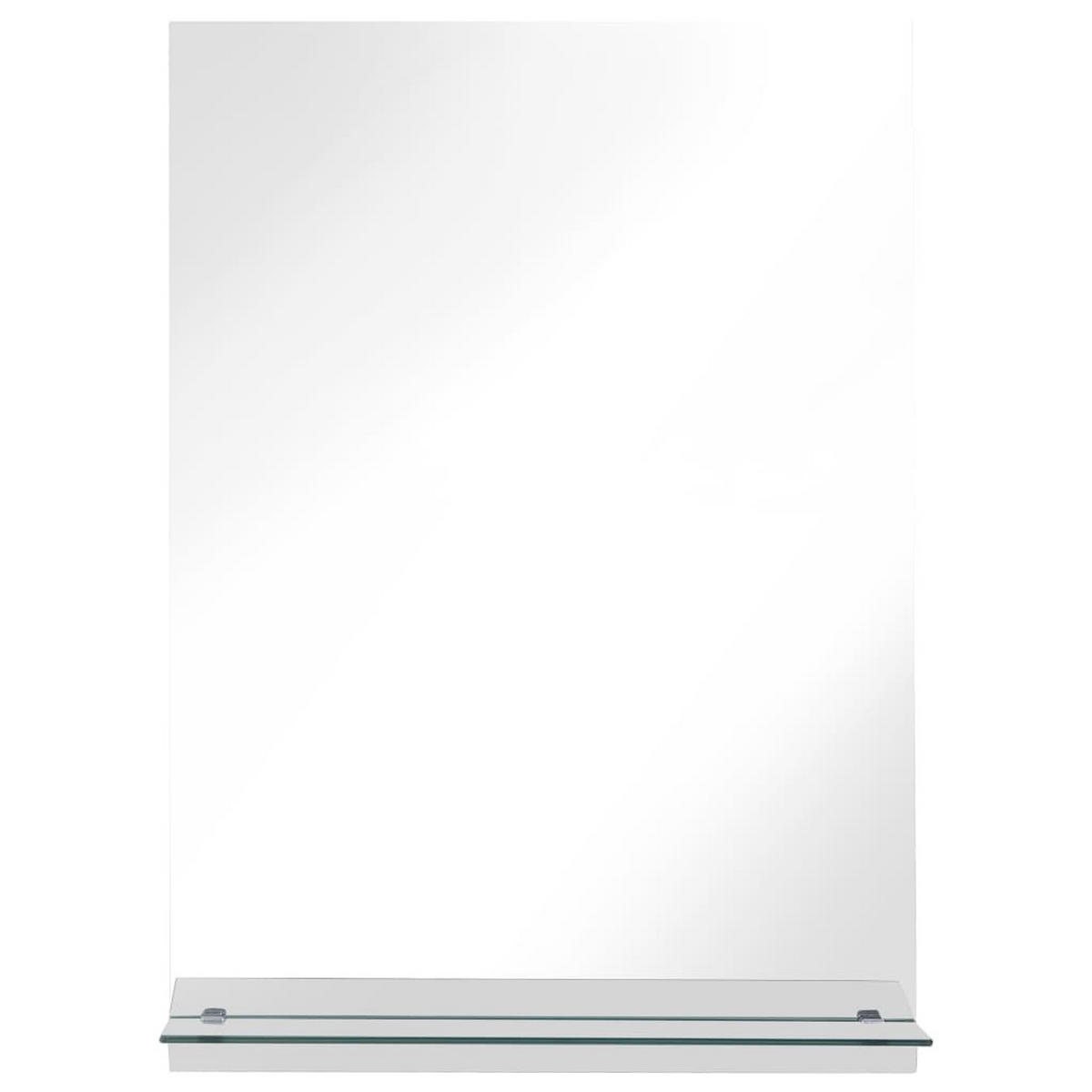 WANDSPIEGEL mit Regal 40×60 cm Hartglas - Silberfarben, Glas (40/60/10cm) - furnicato