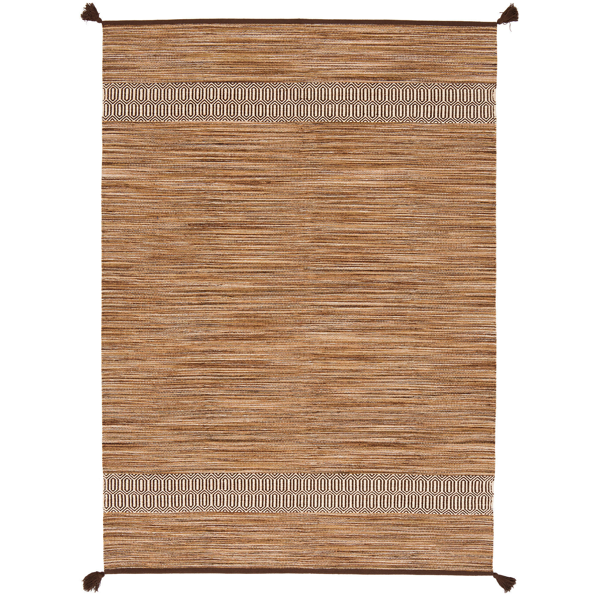 NATUR BAUMWOLLE TEPPICH KELIM TOSKANA - Braun, Textil (170/240cm) - Pergamon