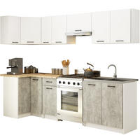 BUCĂTĂRIE fără electrocasnice Alb, beton 203/300/46 - alb, compozit lemnos (300/203/46cm) - RAUMHIRSCH FURNITURE