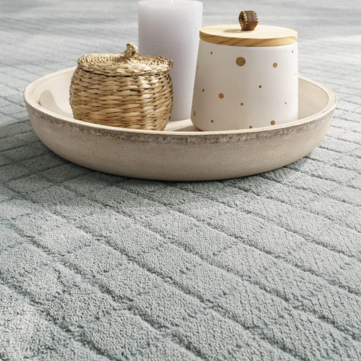 KURZFLORTEPPICH 60/100 cm Rotterdam 591 - Grau, Kunststoff (60/100cm) - Paco Home