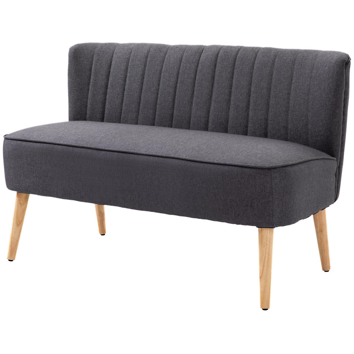 SOFA, 2-Sitzer, weiche Polsterung, pflegeleicht, dunkelgrau, 220kg, 117x56,5x77cm - Multicolor, Holzwerkstoff (117/77/56.5cm) - FORIOUS