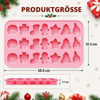 WEIHNACHTS-SILIKONFORM 1 Packung mit 21 Mulden - Rosa, Kunststoff