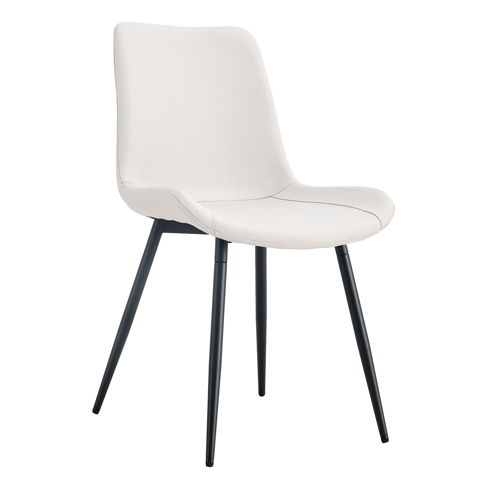 STUHL-SET DE-36498 4 Stück mit Kunstlederbezug Weiß - Weiß, Metall (47/83/50cm) - ComfortXL