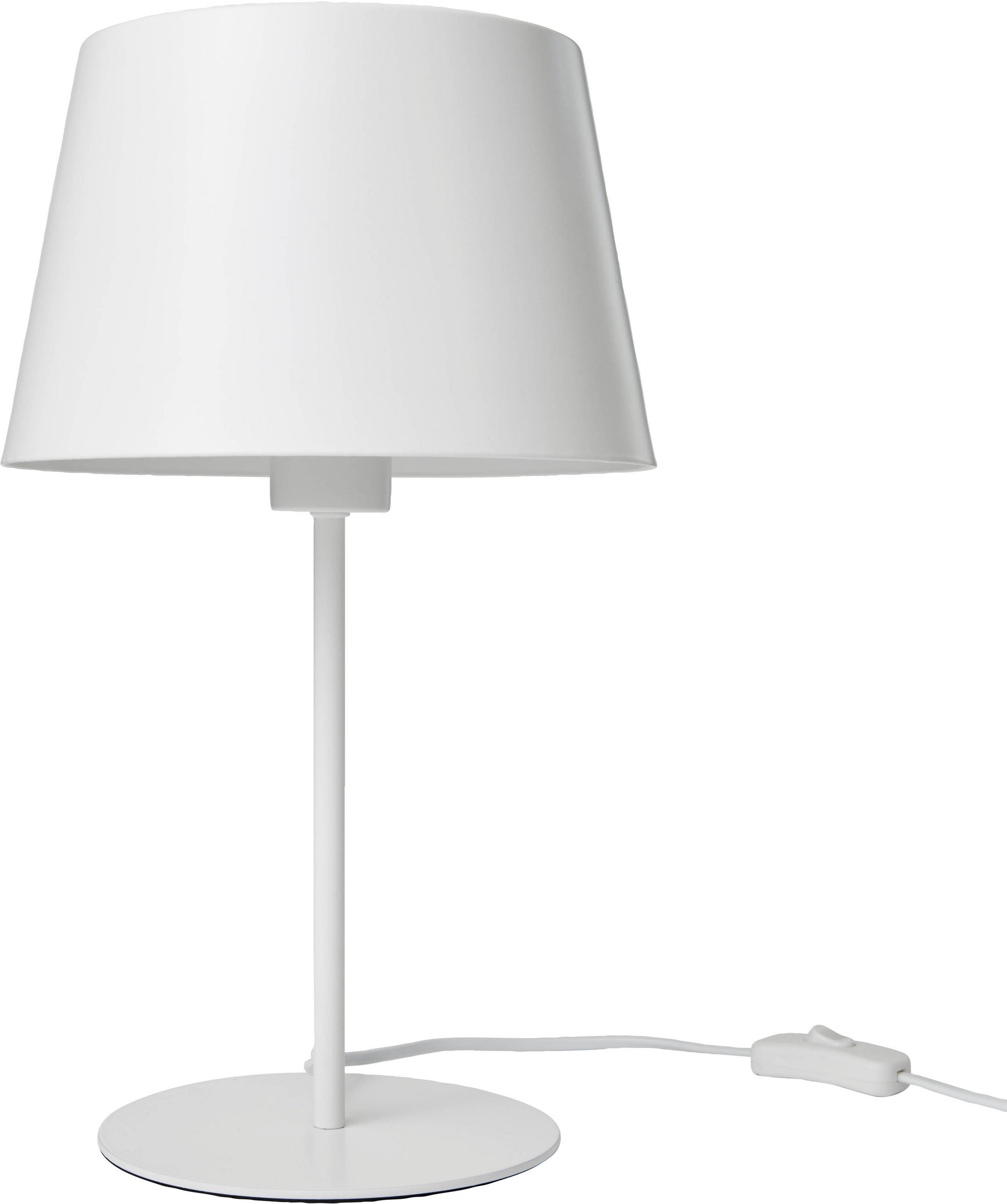 LED-TISCHLEUCHTE - modernes Design aus Metall mit warmweißem Licht und Schnurschalter, inklusive E27 LED Leuchtmittel - Weiß, Metall (23/23/39cm) - Northpoint