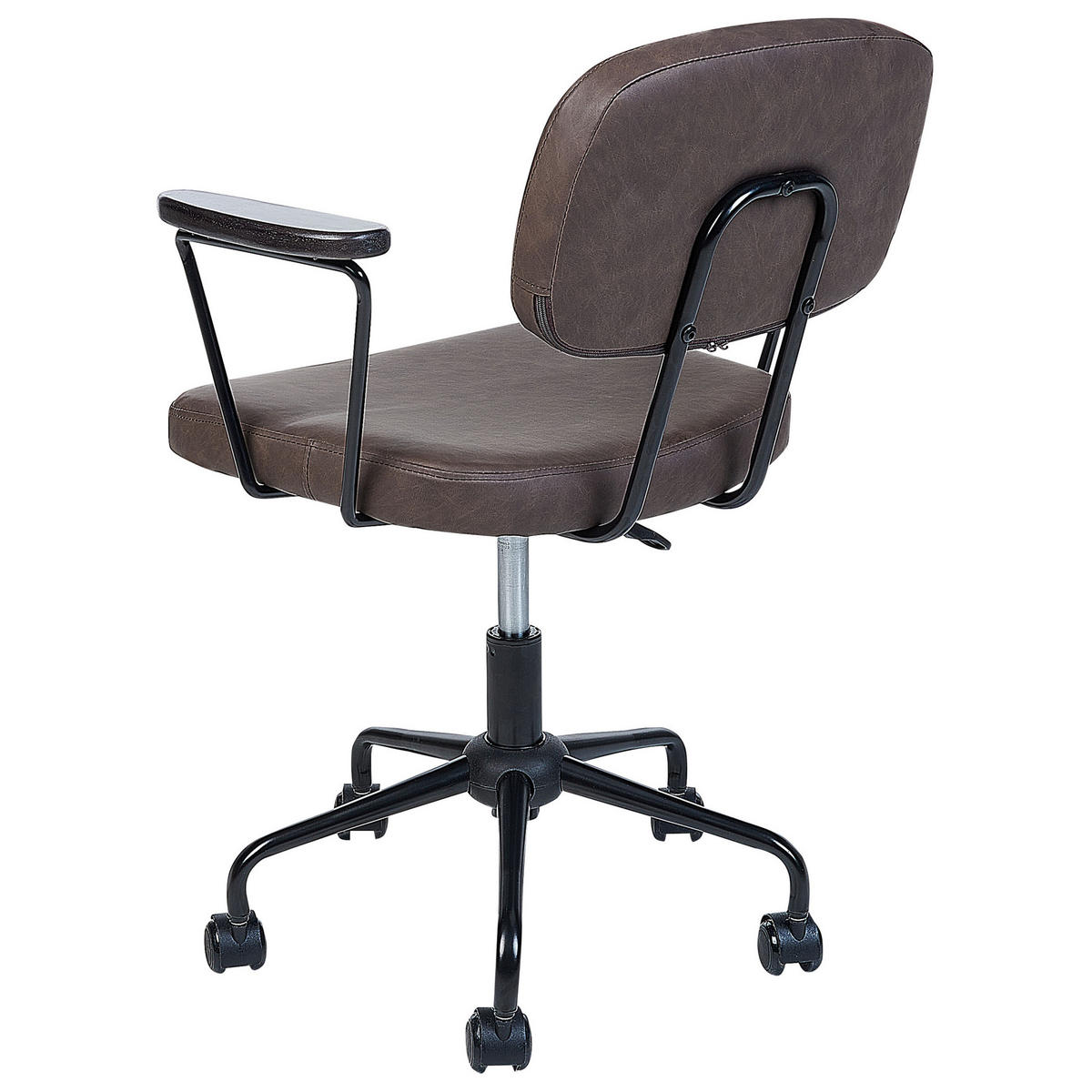 BÜROSTUHL Kunstleder Dunkelbraun Algerita - Dunkelbraun, Textil/Metall (62/77/62cm) - Beliani