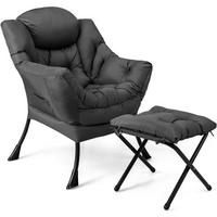 RELAXAČNÉ KRESLO 95 cm, sivé - sivá, textil (81/95/75cm) - COSTWAY