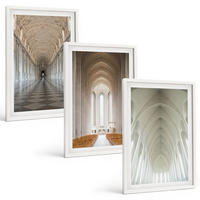 BILDER SET 3er Set - 40x60 cm Weißer Rahmen - Innenräume historischer Gebäude - Weiß, Kunststoff (40/60cm) - TULUP