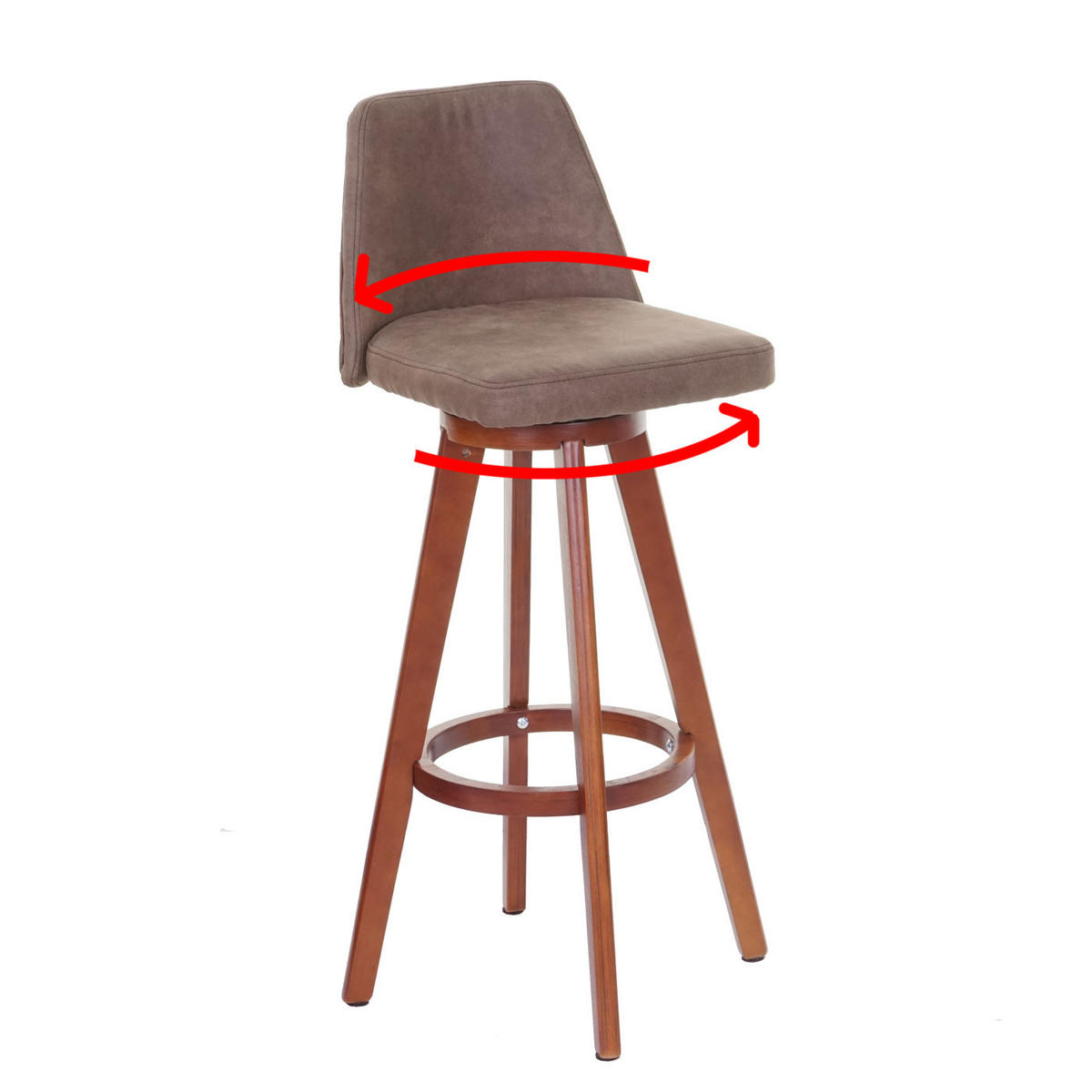BARHOCKER Braun 2er-Set - Braun, Holz (48/97/48cm) - MCW
