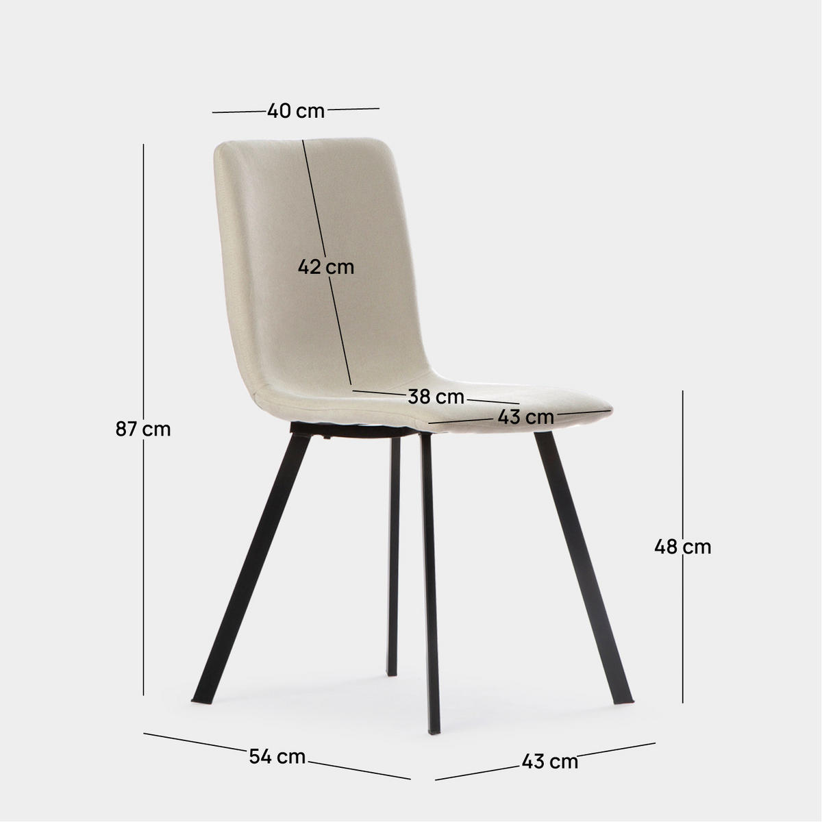 ESSZIMMERSTUHL Maia Beige 43 cm x 87 cm 4er-Set - Beige, Textil (43/87/54cm) - Klast Home