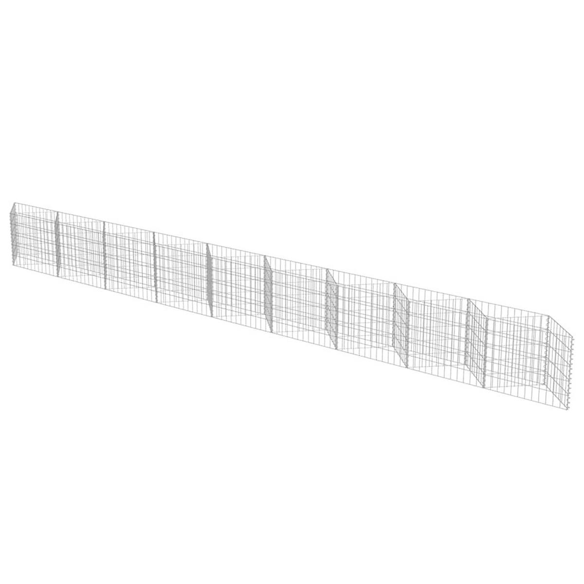 GABIONENWAND Verzinkter Stahl 630/30/50 Cm - Silberfarben, Metall (30/50cm) - vidaXL