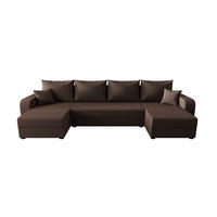 WOHNLANDSCHAFT HEWLET U BIS Cosmic 800 mit Schlaffunktion - Braun, Textil (305/90/140cm) - Bedante