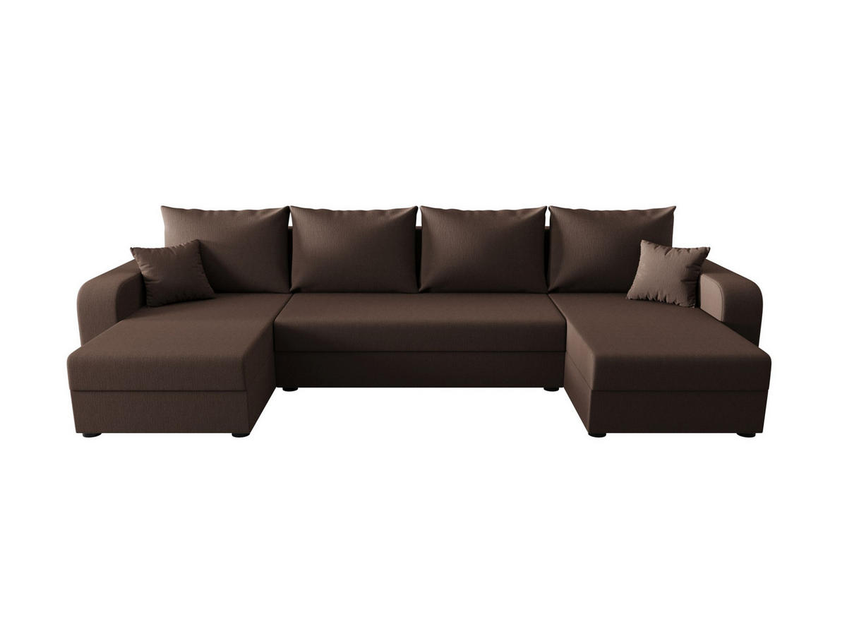 WOHNLANDSCHAFT HEWLET U BIS Cosmic 800 mit Schlaffunktion - Braun, Textil (305/90/140cm) - Bedante