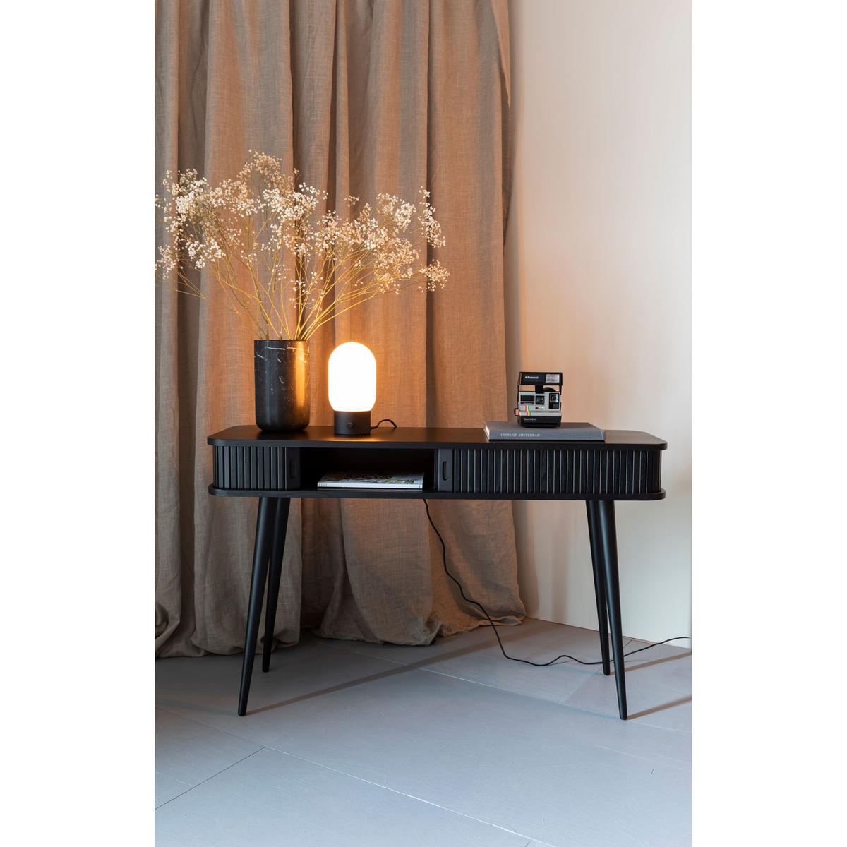 TISCHLAMPE Urban Charger Schwarz - Schwarz, Glas (12.5/12.5/24.5cm) - Zuiver
