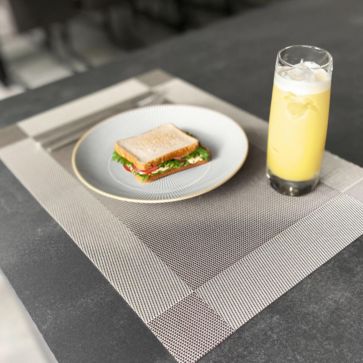 PLATZSET Untersetzer 45/30 cm (6er-Set) - Taupe, Kunststoff (45/30/0.16cm) - Intirilife