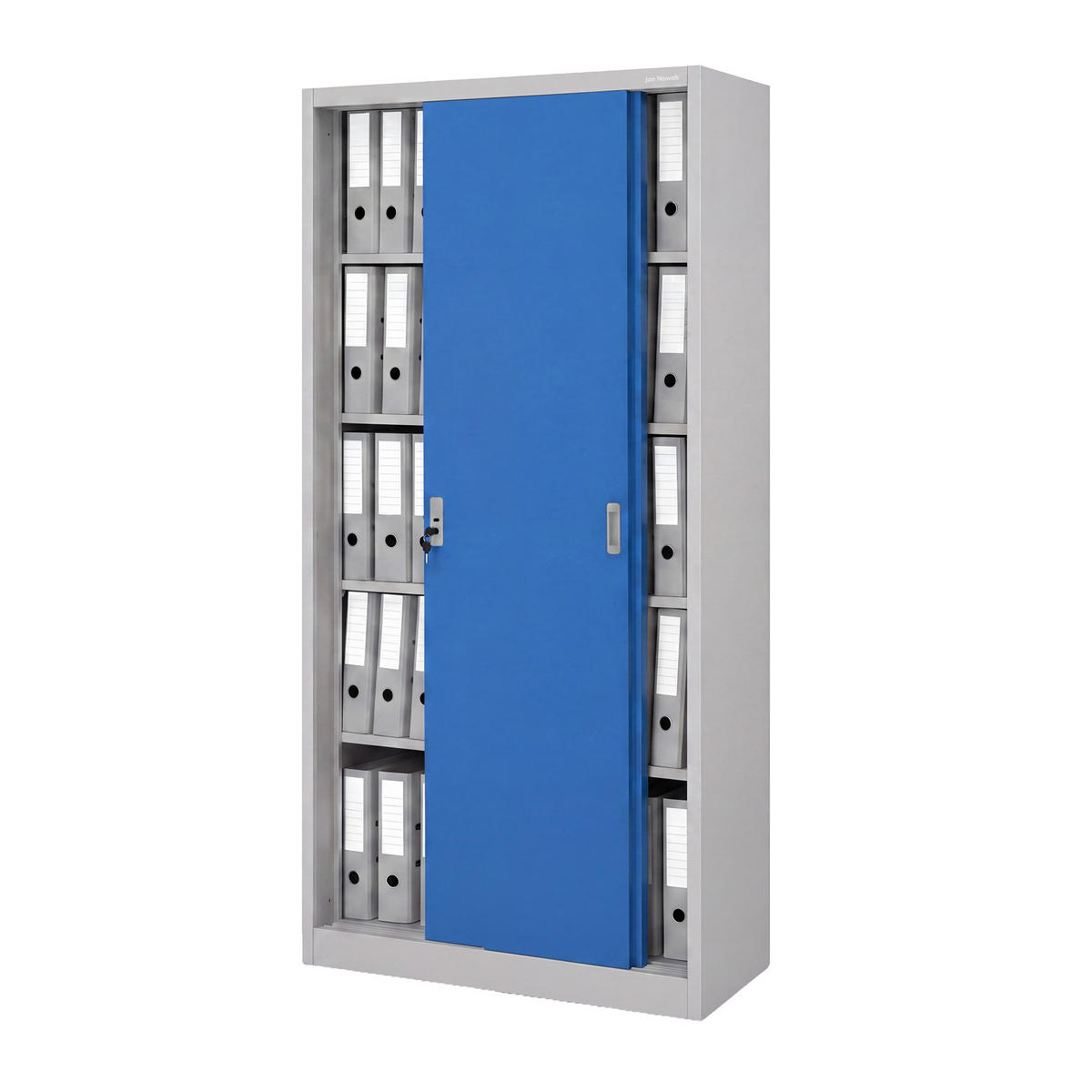 SCHIEBETÜRENSCHRANK KUBA 185x90x40 cm - Blau/Grau, Metall (90/185/40cm) - Jan Nowak