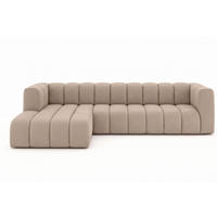 ECKSOFA L-Form GRAND 318 cm, Stoff Salvador, Beige, Links - Beige, Holz (318/179cm) - Kaiser Möbel