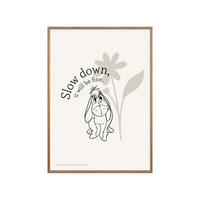 POSTER mit Rahmen Disney - Disney's Eeyore Slow Down - Eichefarben/Beige, Holz/Papier (70/100cm) - Poster&Frame