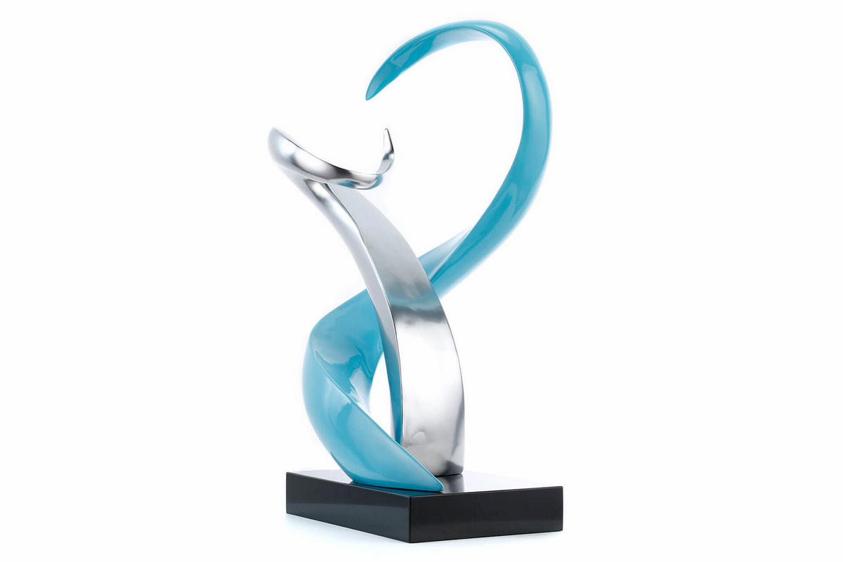 SKULPTUR Blau 45/63 cm - Blau/Silberfarben, Stein (8.75/63/28cm) - KUNSTLOFT
