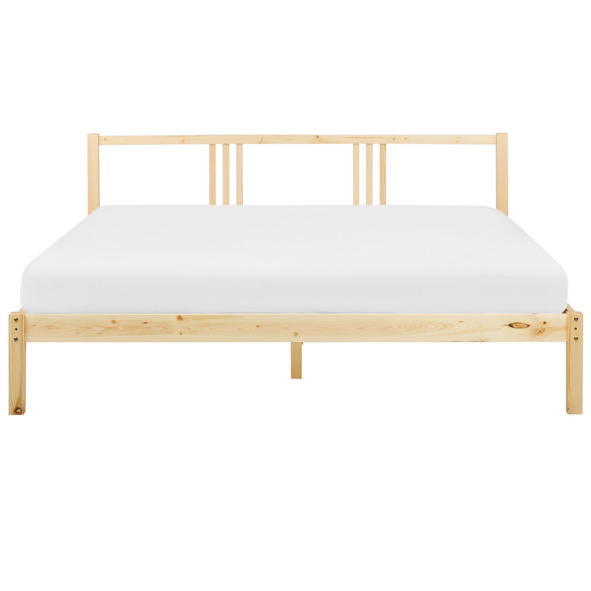 BETT mit Lattenrost 180x200 cm Heller Holzfarbton Vannes - Hellbraun, Holz (180/200cm) - Beliani