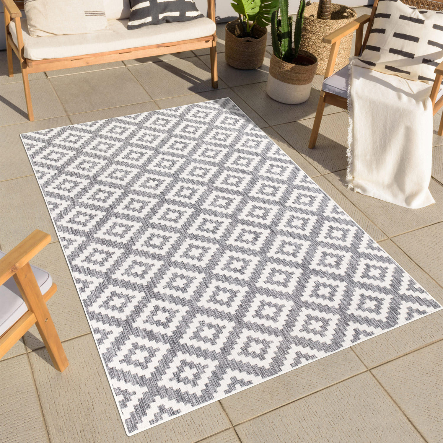 OUTDOOR-TEPPICH Sun 461 Grau 160x230 cm - Grau, Textil (160/230cm) - carpet city