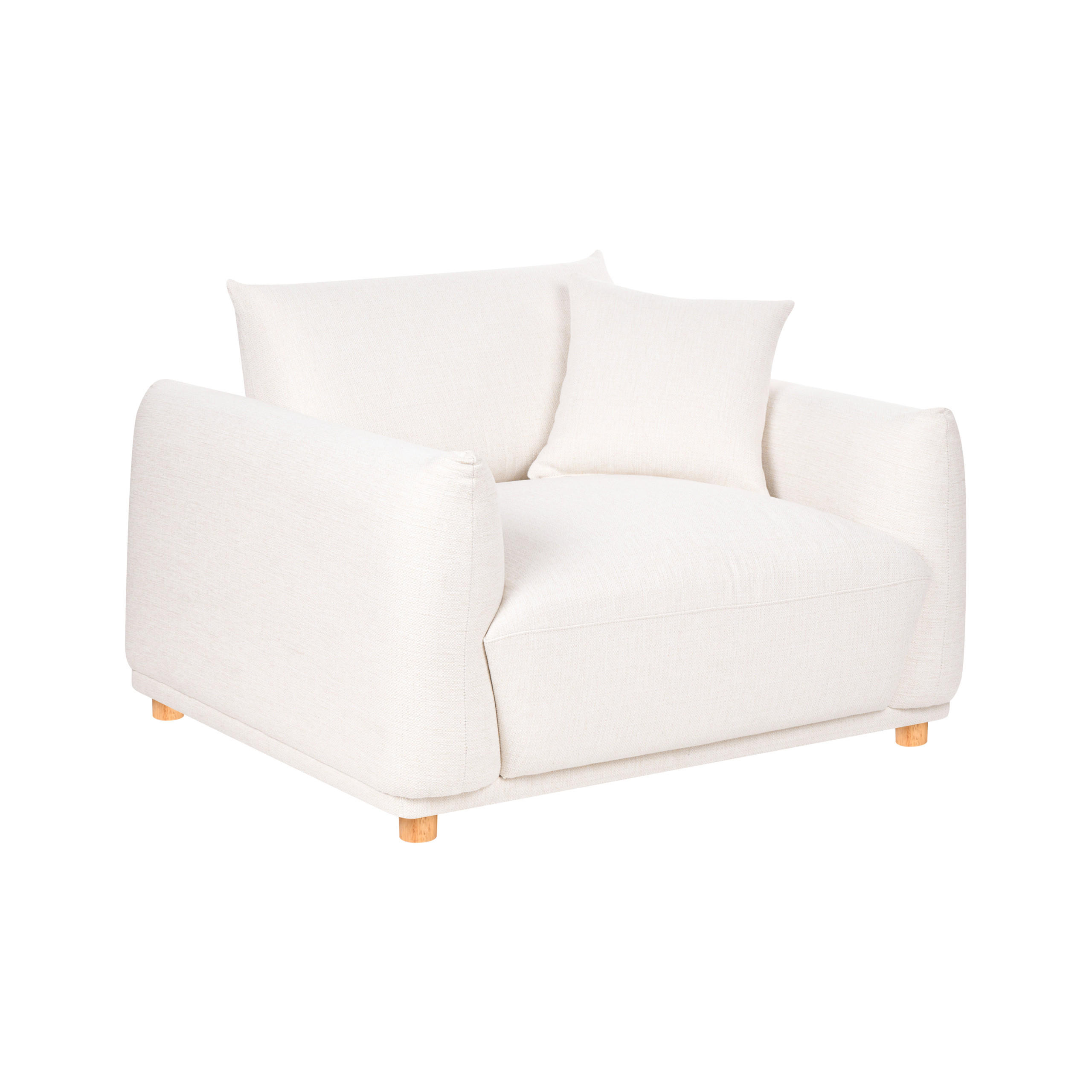 SESSEL Stoff Cremeweiß Jubek - Creme/Weiß, Textil (120/81/104cm) - Beliani