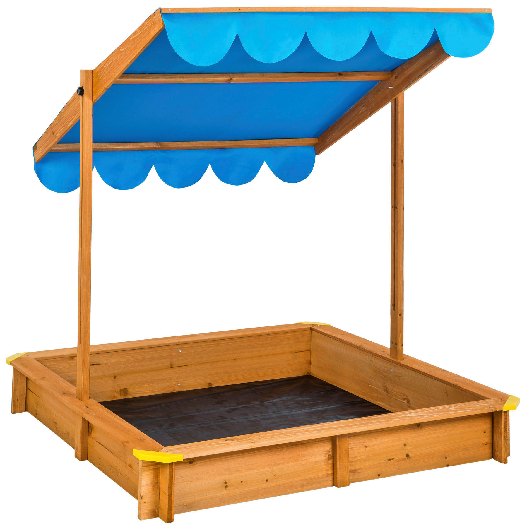 SANDKASTEN Emilia,120 x 120 x 120 cm,blau - Blau, Holz (120/120/120cm) - tectake
