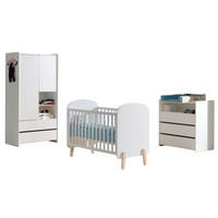 BABYZIMMEREINRICHTUNG Karilynn 3 Komplettset Massivholz+MDF Weiß - Weiß, Holz (309/180/74cm) - 58aufmkessel