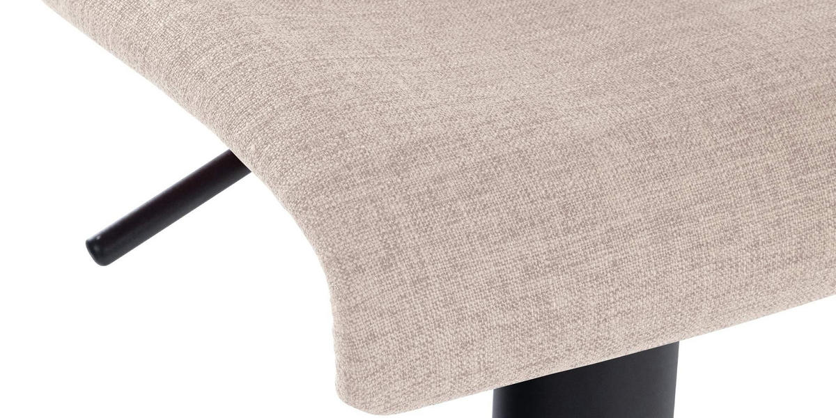 BARHOCKER 2er Set Stoff creme - Creme/Schwarz, Textil/Metall (39/84/36cm) - CLP