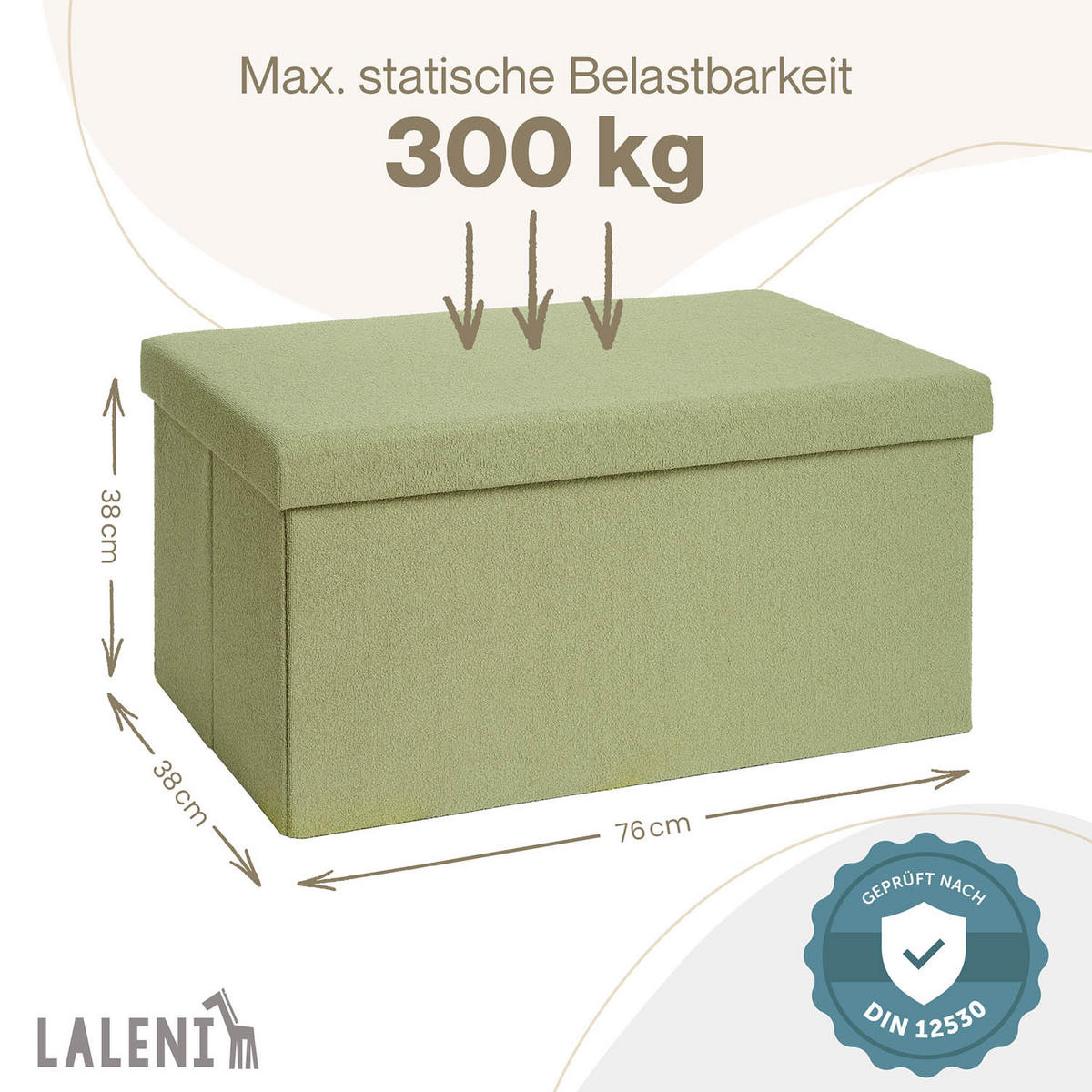 SITZBANK 76/38/38 cm, faltbar, Grün - Grün, Kunststoff (38/38/76cm) - Laleni