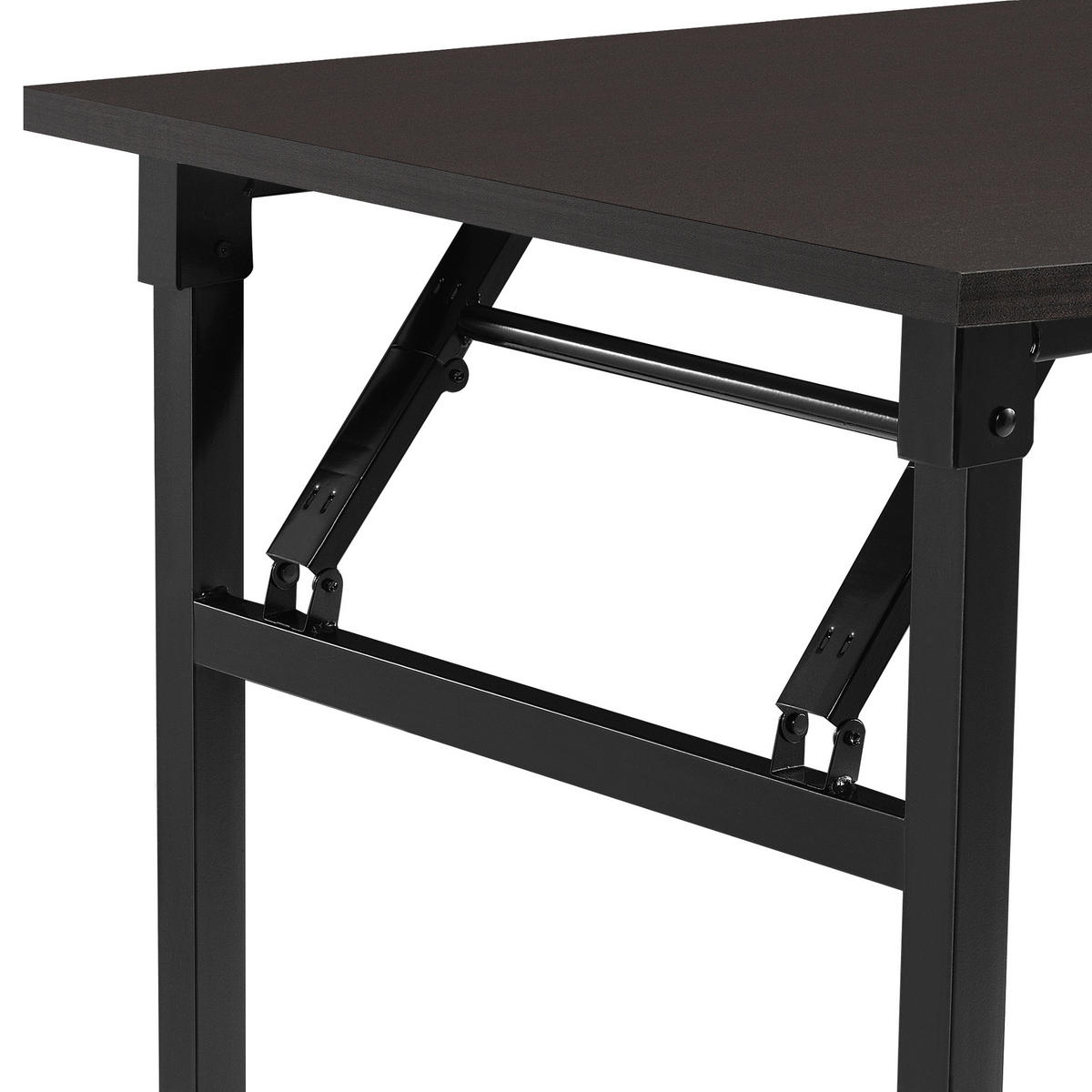 KLAPPTISCH - Dunkelbraun/Schwarz, Holzwerkstoff/Metall (120/76.4/60cm) - [neu.haus]