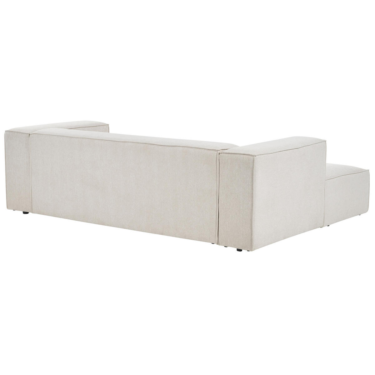 2-SITZER-ECKSOFA hellbeige linksseitig Vernon - Weiß, Textil (236/175cm) - Beliani