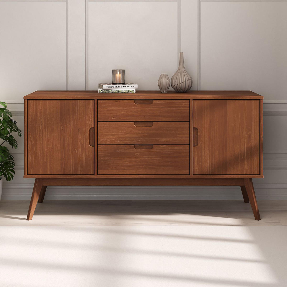 SIDEBOARD TIVOLI - Dunkelbraun, Holz (145/75/45cm) - IDIMEX