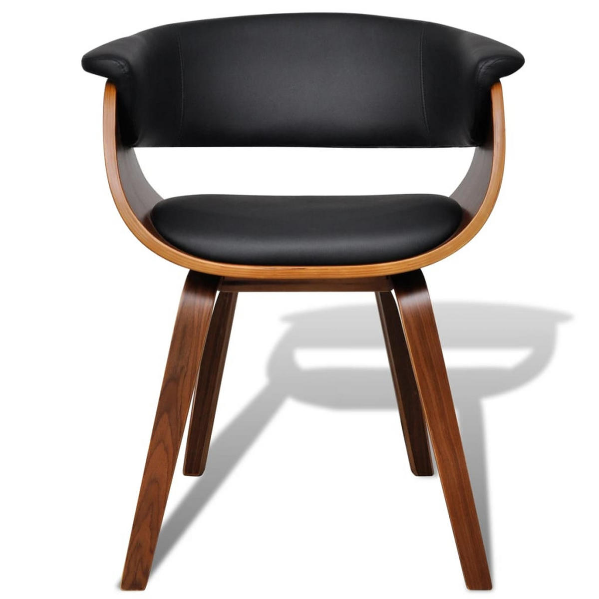 ESSZIMMERSTÜHLE 2 Stk. Bugholz und Kunstleder 51*59.5*72cm - Schwarz, Leder (51/72/59.5cm) - ZMH