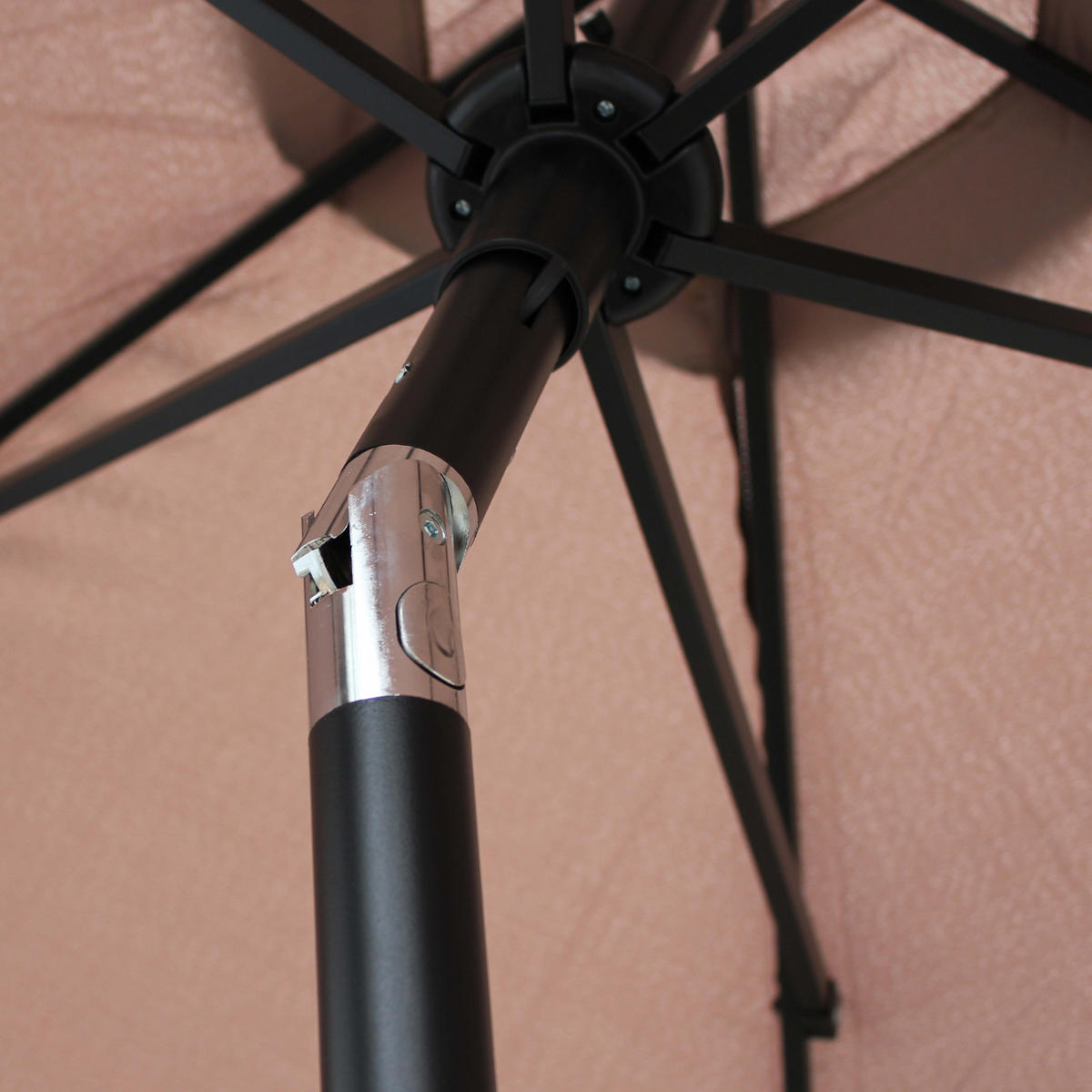 SONNENSCHIRM 3x3m Aluminium, Taupe - Taupe, Metall (300/300cm) - Oviala